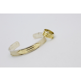 BRAZALETE ATLANTE DE ORO CON PLATA